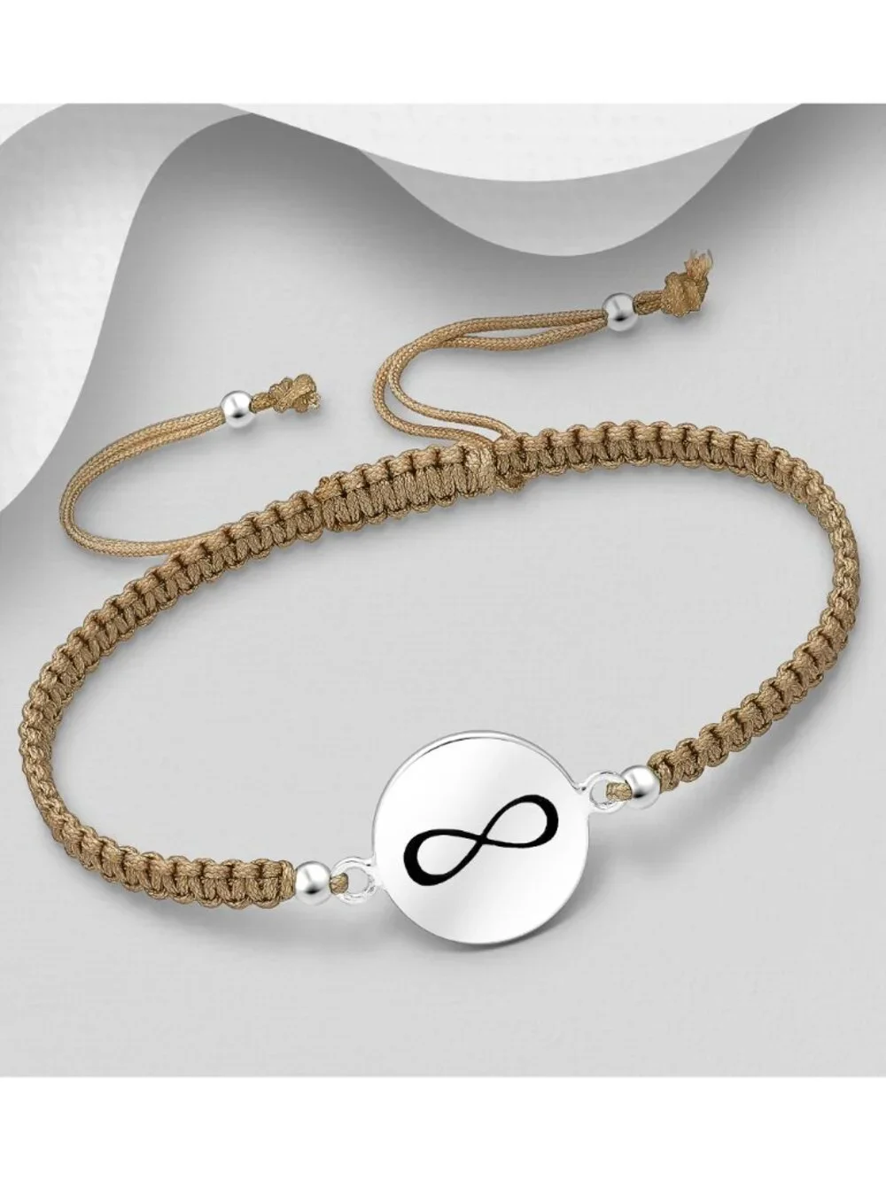 925 Sterling Silver Infinity with Adjustable Thread Bracelet